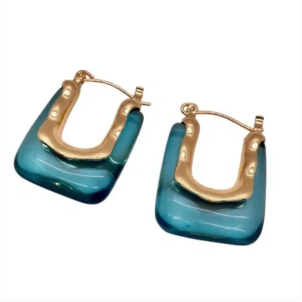 ❤️ FREE Geo Minimal Boho Stone Lock Hipster Hippie Art Deco Modern Earrings